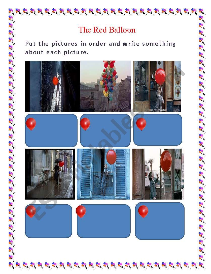The red Balloon order and write
