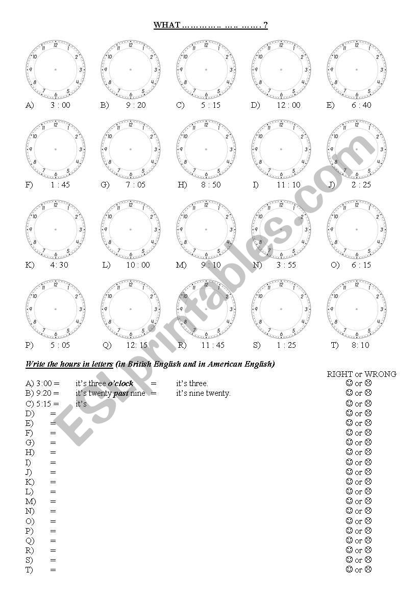 time worksheet