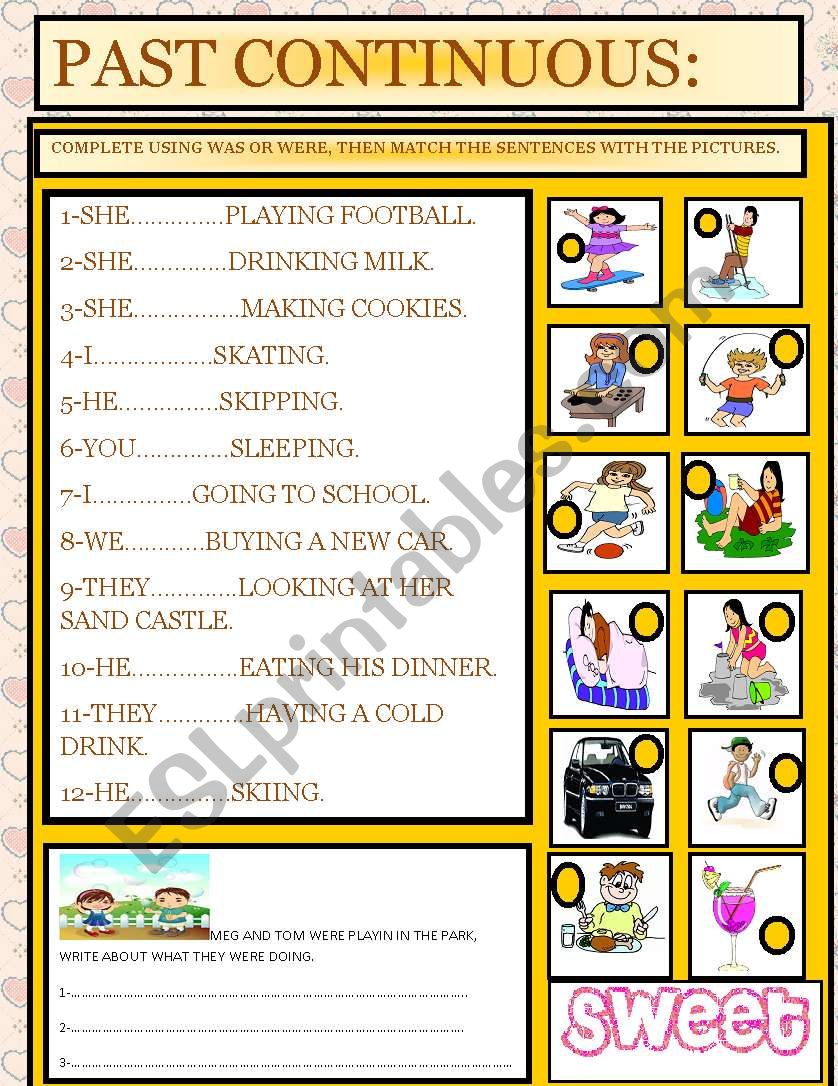 PAST CONTINUOUS worksheet
