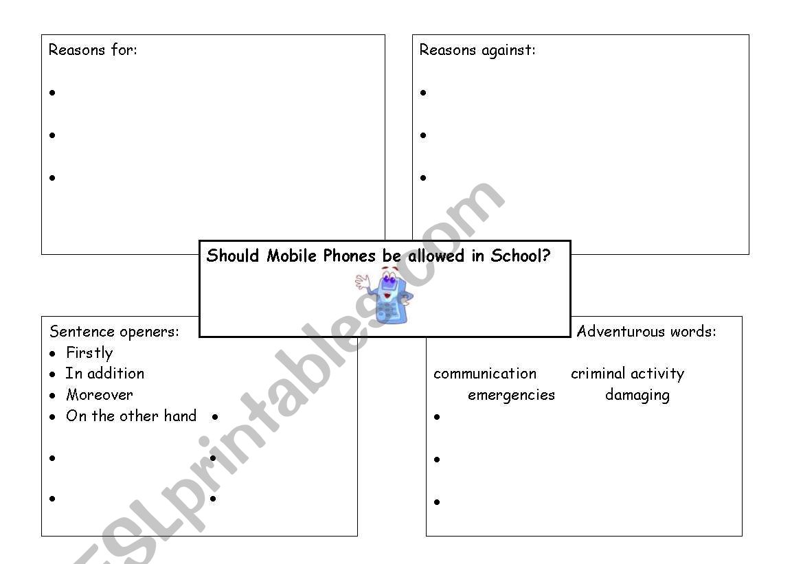 Mobile Phone group discussion worksheet