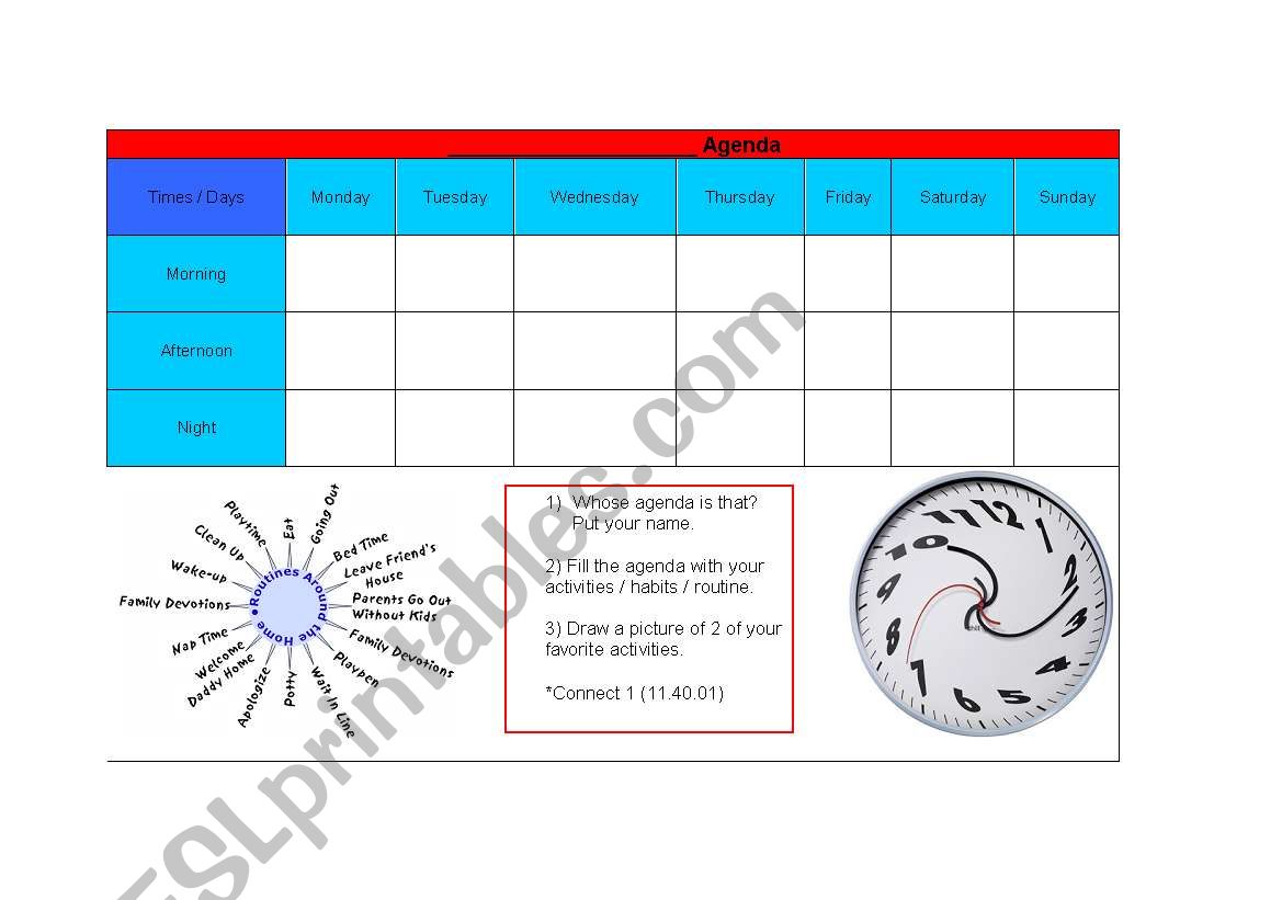 My Routine worksheet