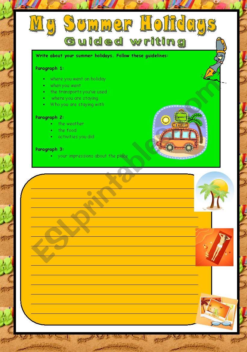 My summer holidays - 2 worksheet