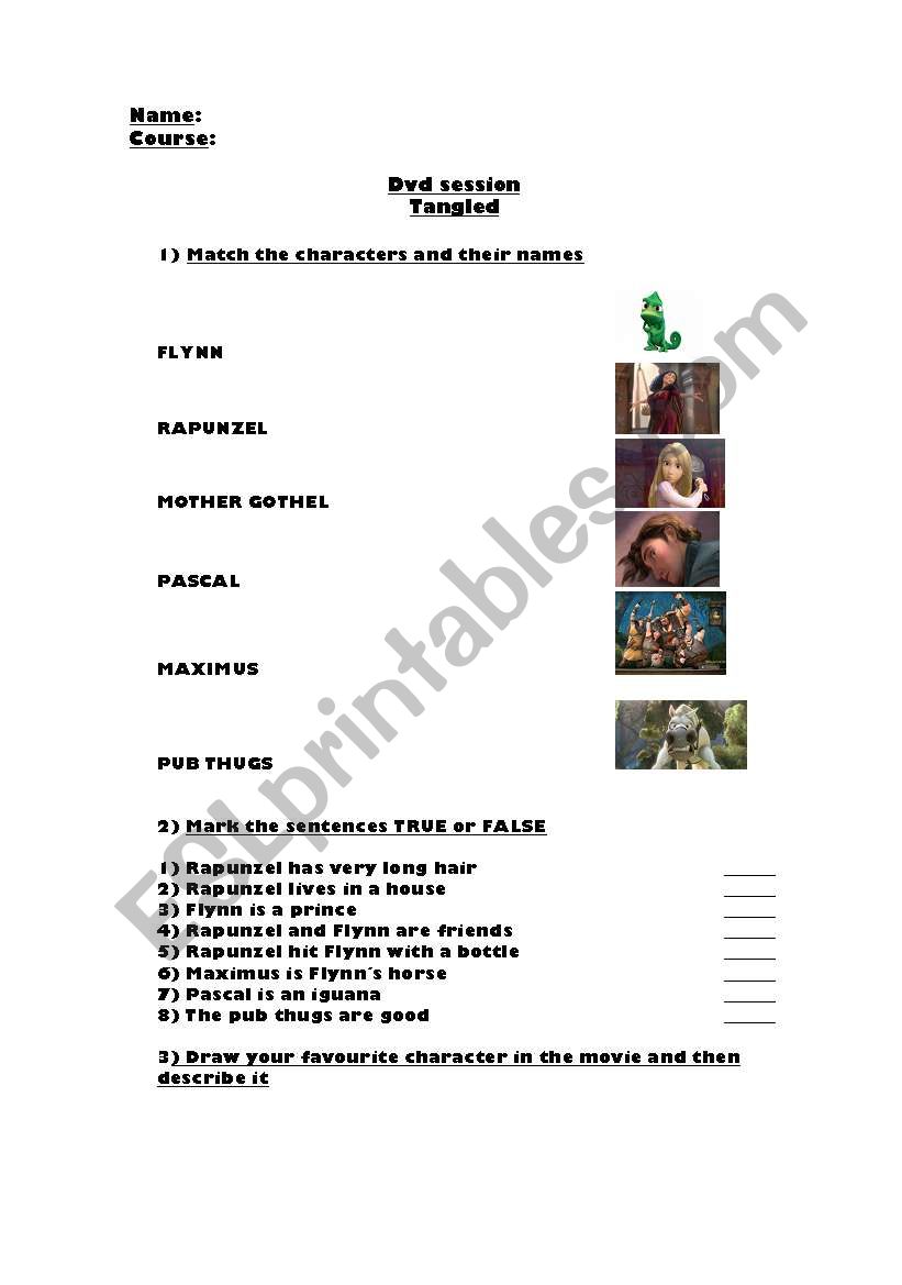 Tangled worksheet worksheet