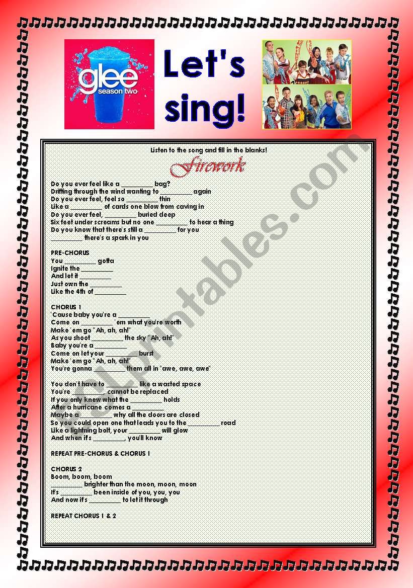 > Glee Series: Season 2! > Songs For Class! S02E12 *.* Two Songs *.* Fully Editable With Key! *.* Part 2/2