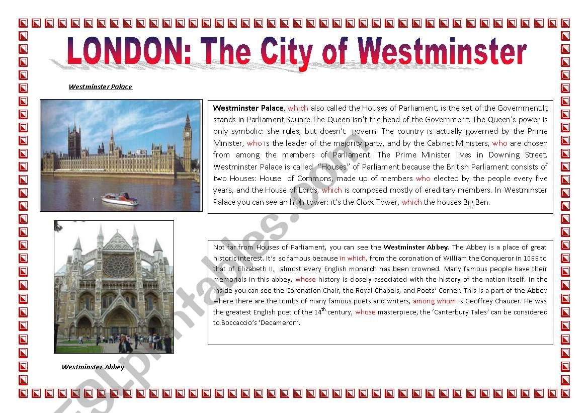 LONDON: The City of Westminster