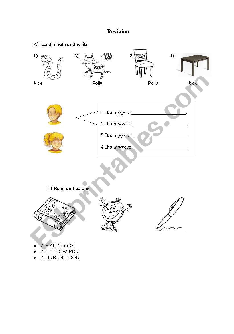 Revision-classroom objects,animals and my-your