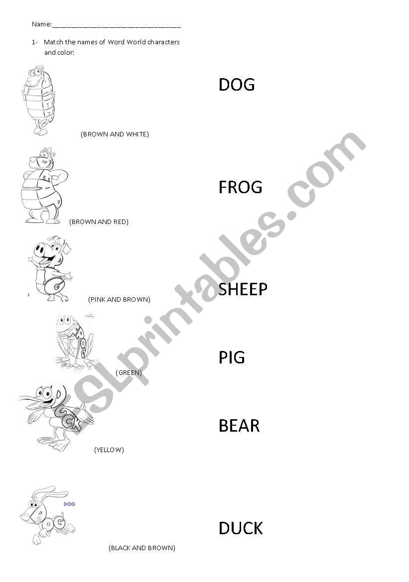 animals word world worksheet