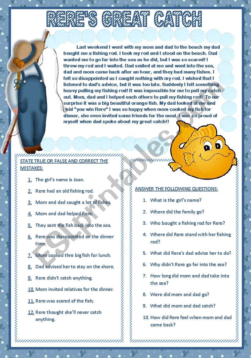 RERES GREAT CATCH worksheet