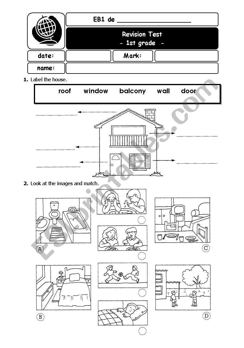 House and School Things worksheet