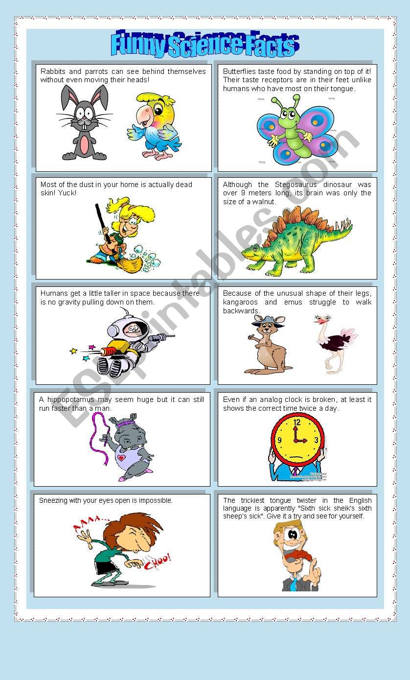 Science Facts for kids - ESL worksheet by dianac21 Throughout Language Of Science Worksheet