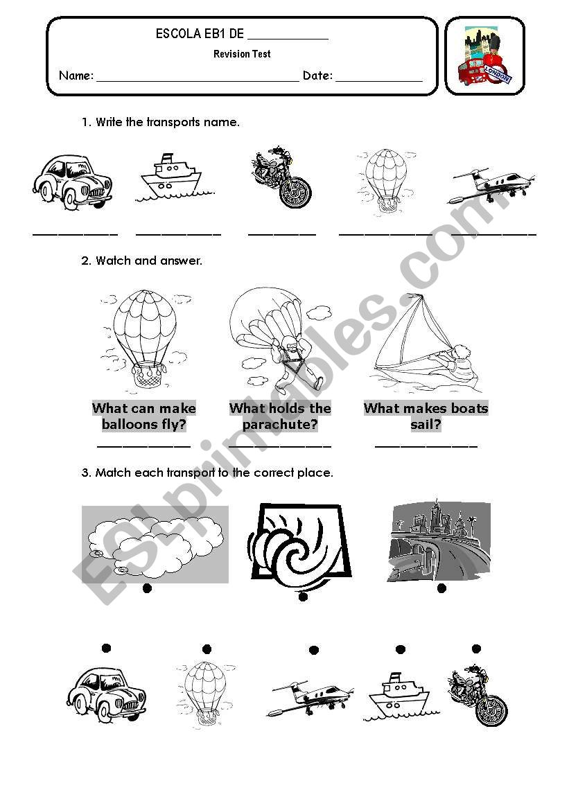 Transportation worksheet