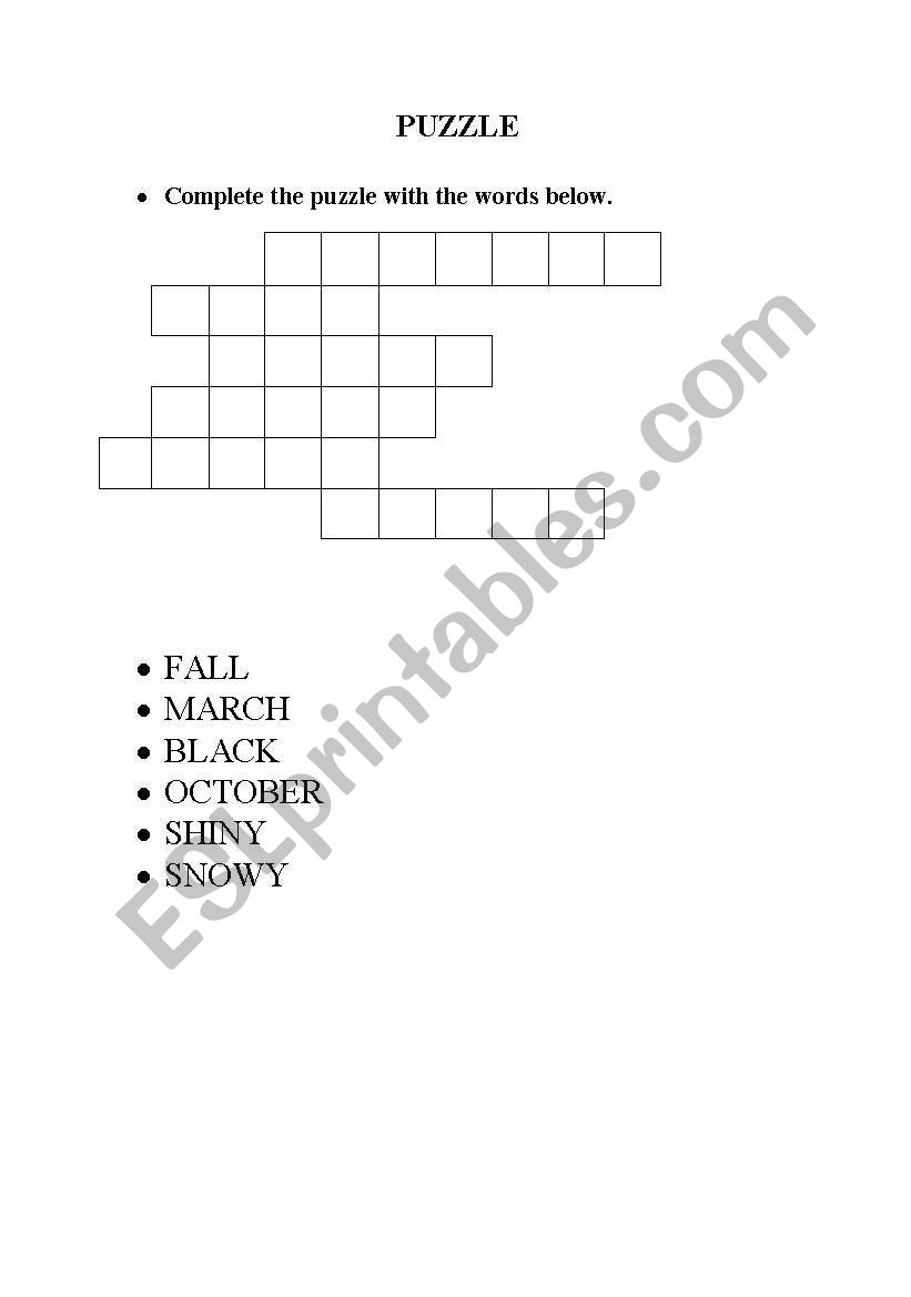 puzzle with seasons/months/adjectives