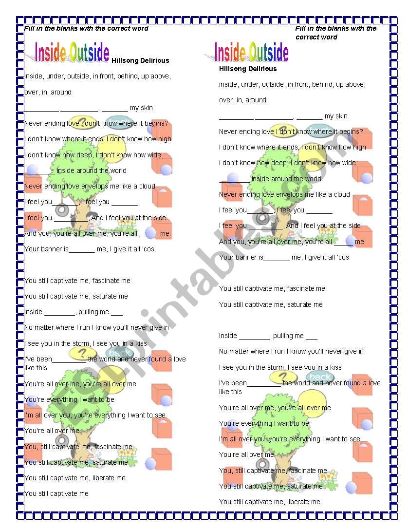 Inside Outside (PREPOSITIONS OF PLACE)