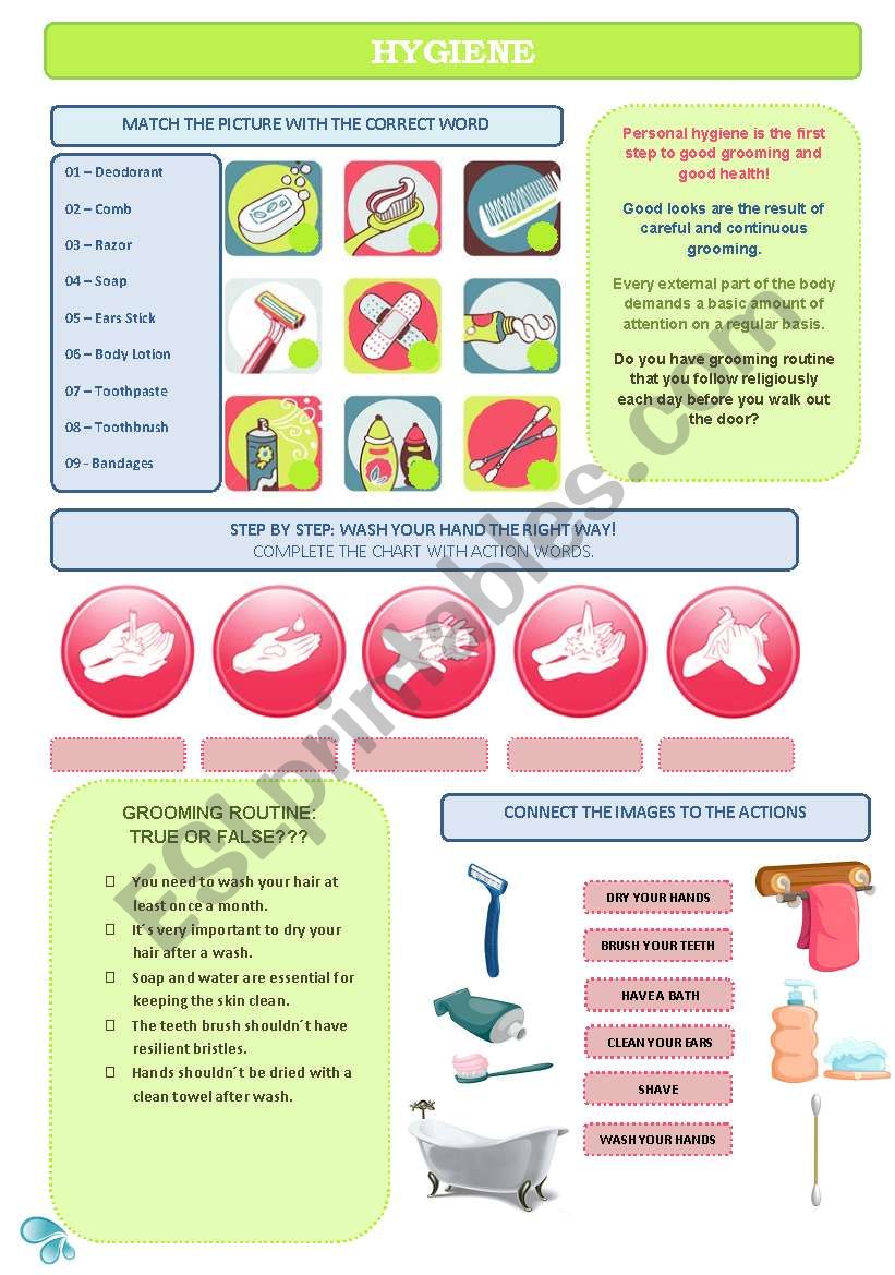 Hygiene worksheet