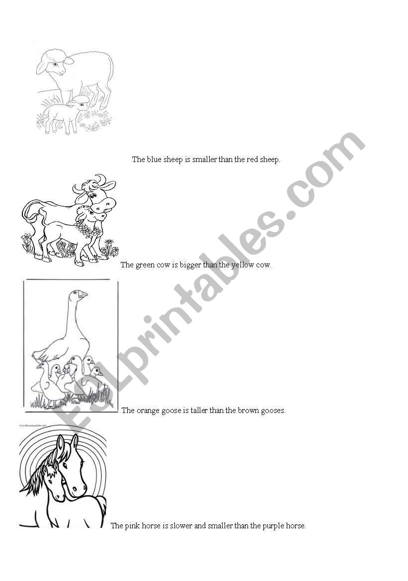 Comparatives and farms animals