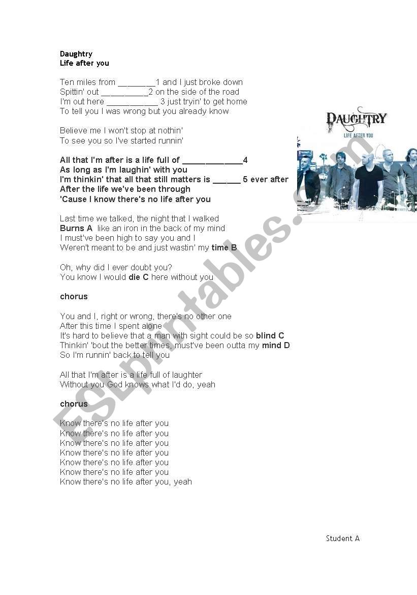 Song Activity worksheet