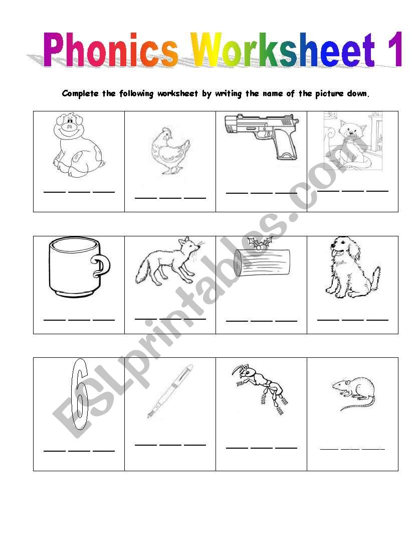 Phonics Worksheet 1 worksheet