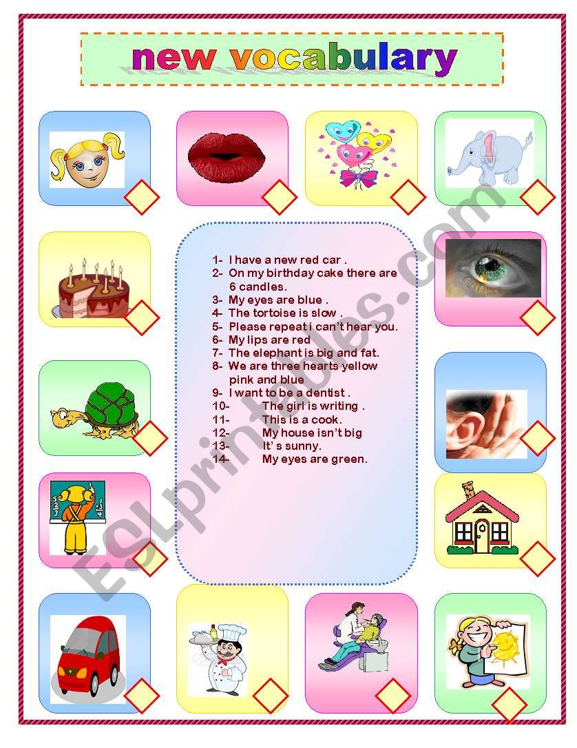 new vocabulary  worksheet