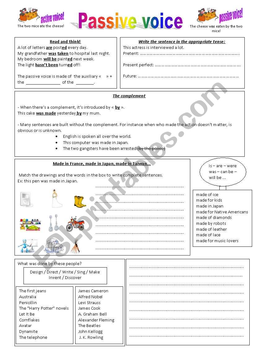 passive voice worksheet