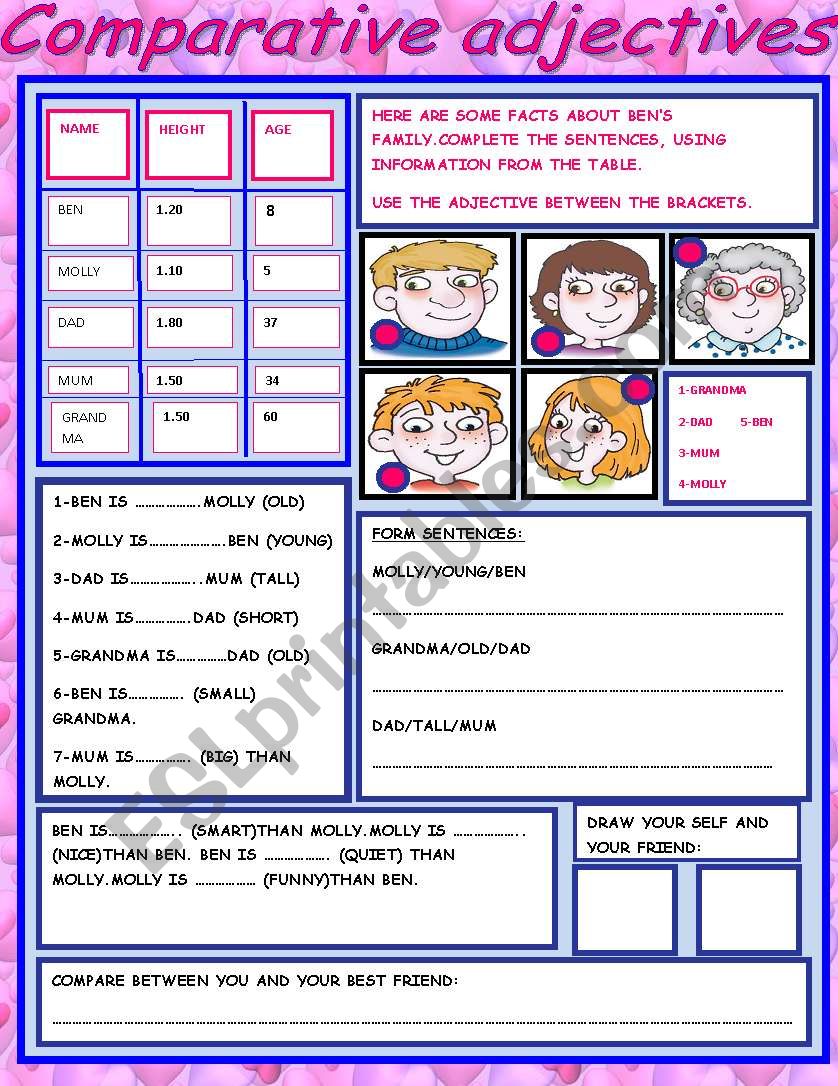 COMPARATIVE ADJECTIVES worksheet