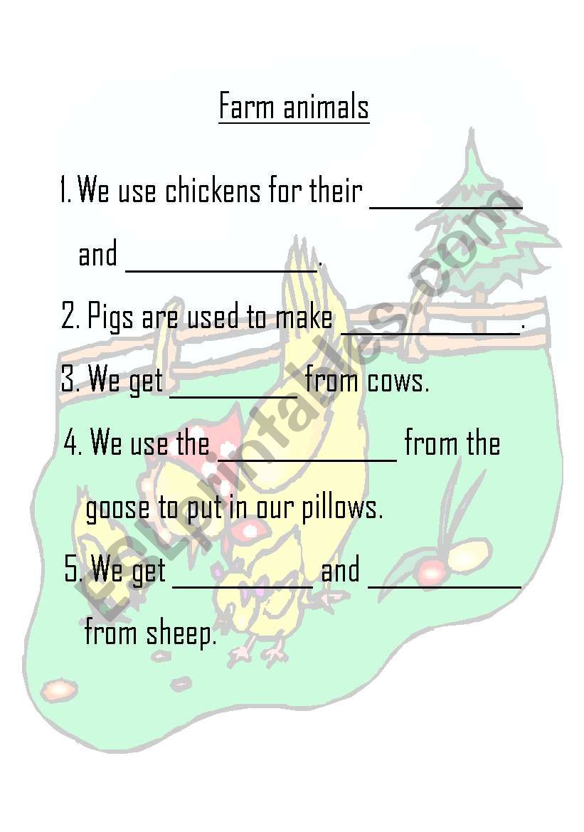 Farm animals worksheet