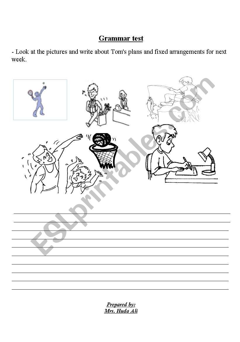 writing test worksheet