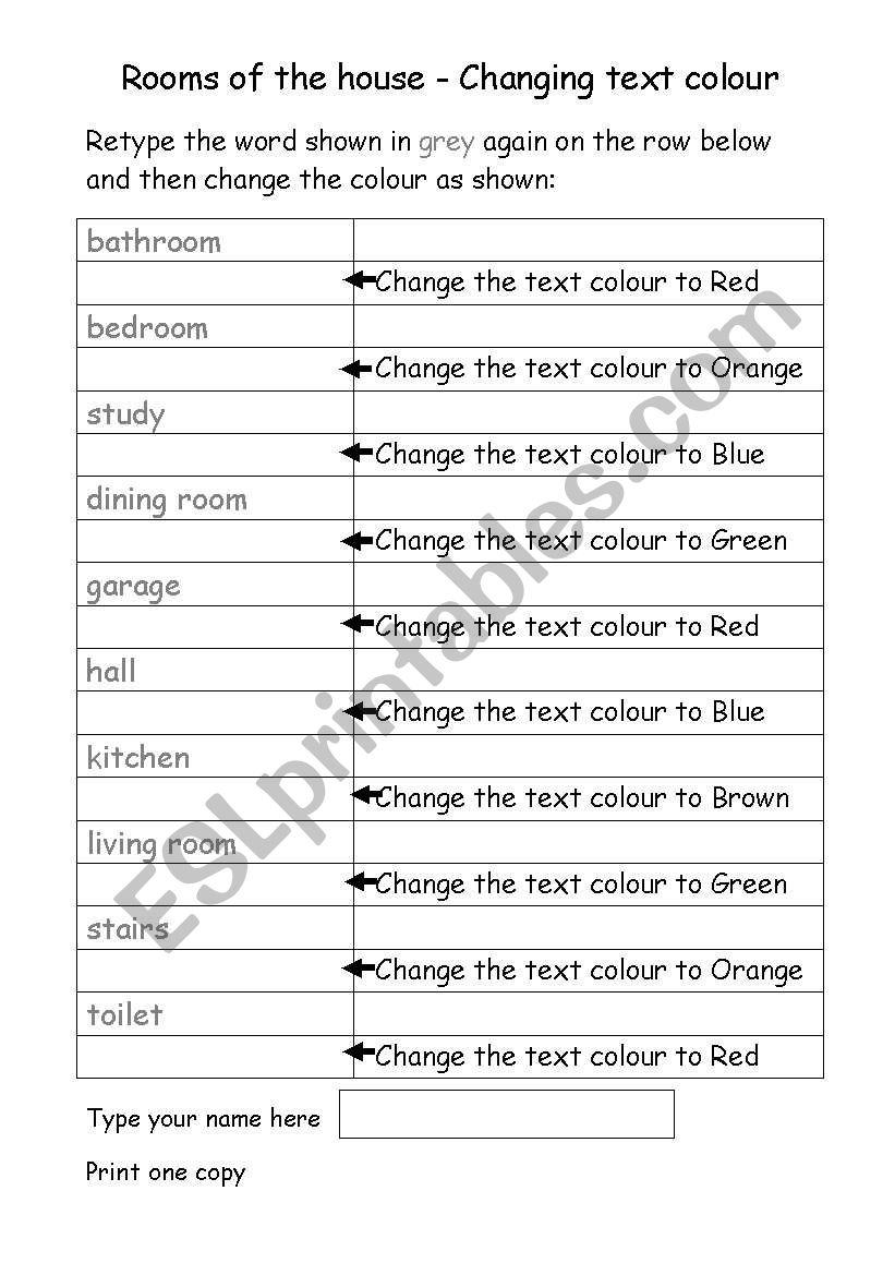 Exercise 1 - change text colour