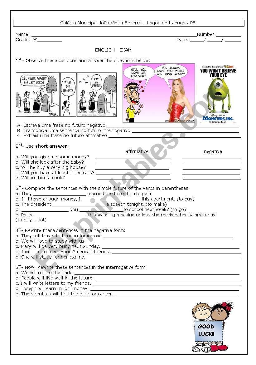 Future Tense worksheet