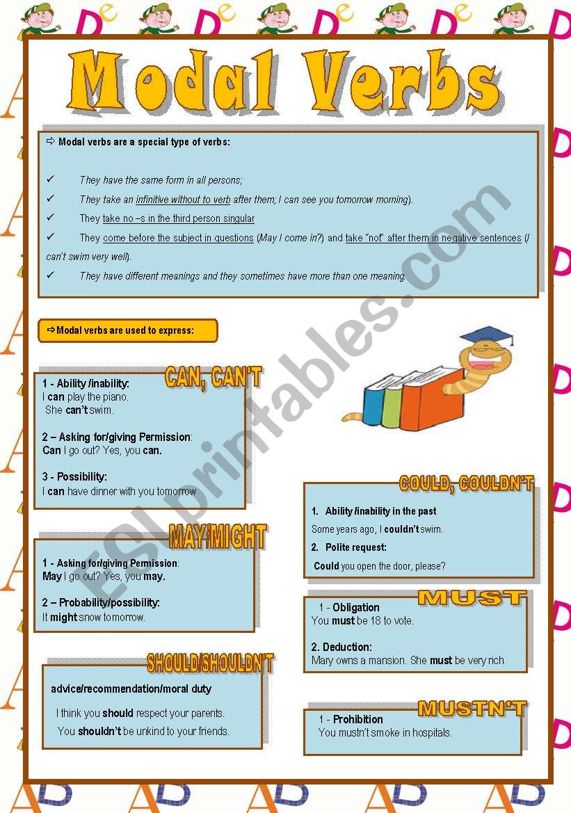 Modal verbs worksheet