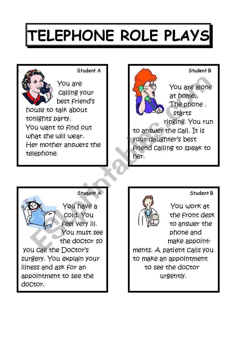 TELEPHONE ROLE-PLAYS worksheet