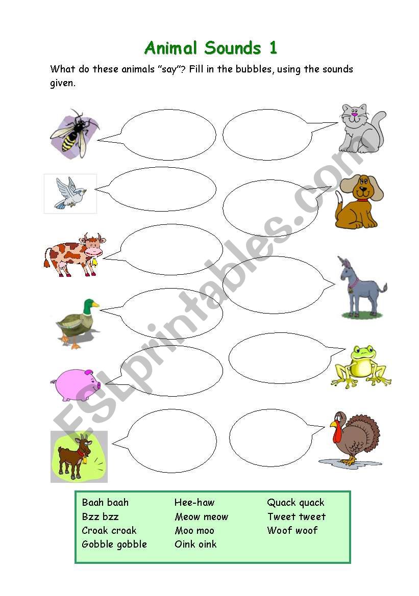 19+ Sound Of Animals Worksheet Images