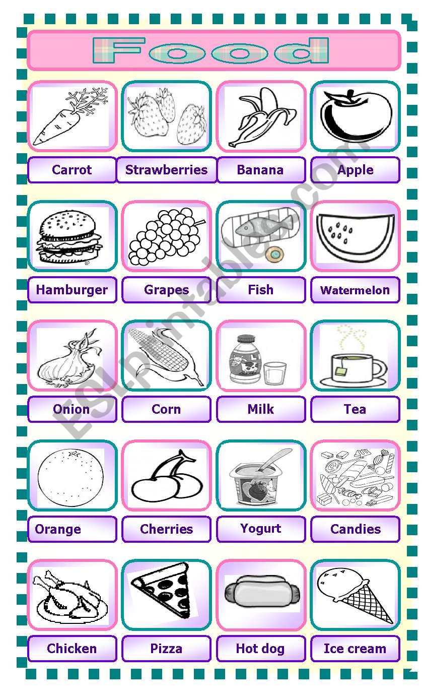 food worksheet