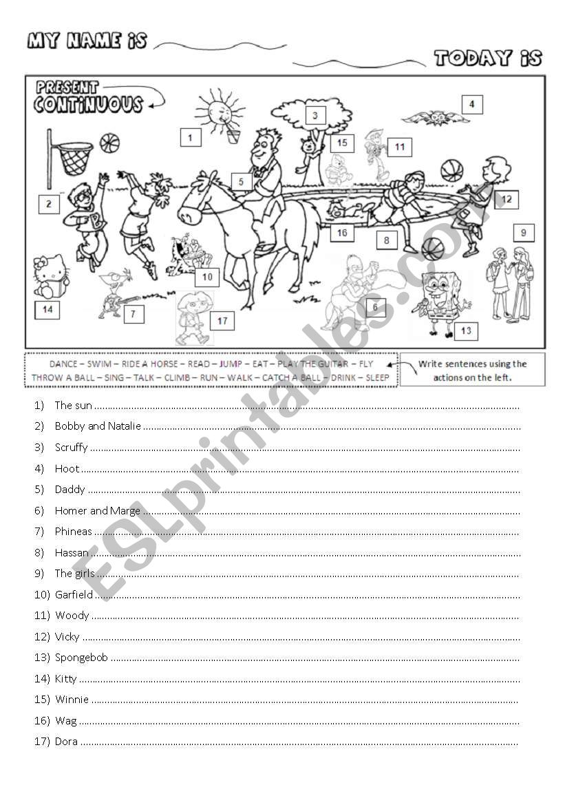 Present Continuous worksheet