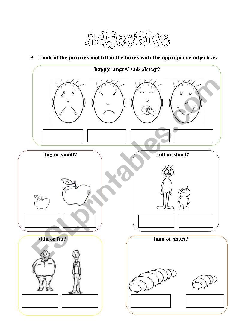 Adjective worksheet