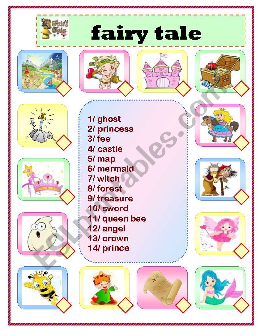fairy tale : matching worksheet