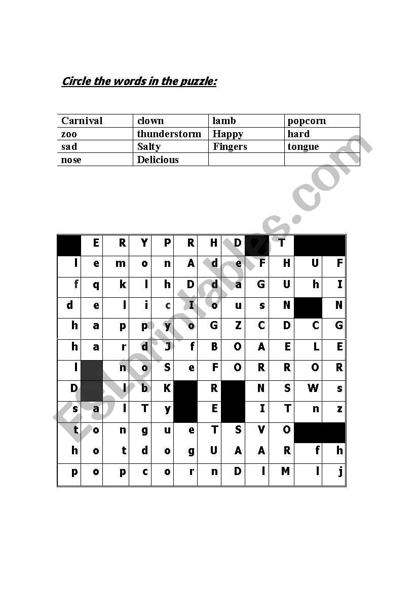 crosswords worksheet