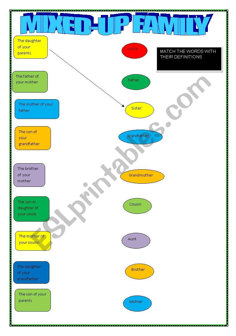 MIXED-UP FAMILY worksheet