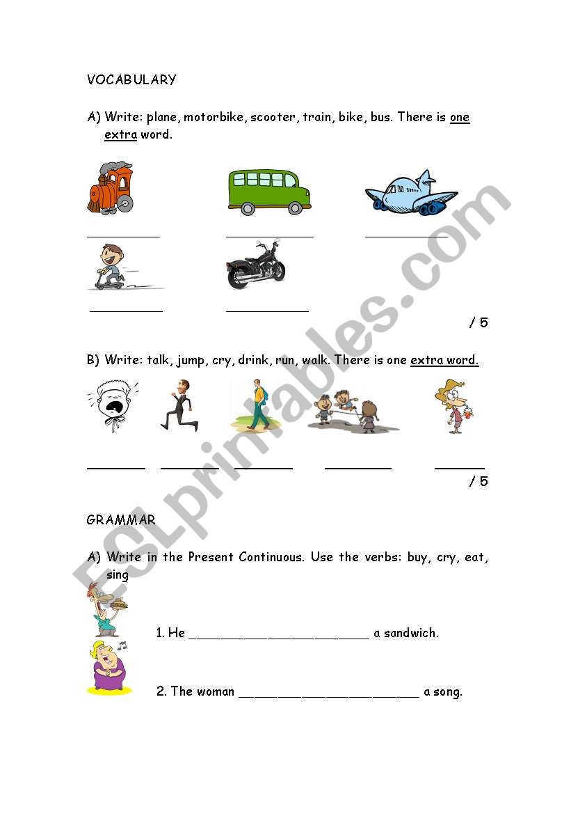 Present Continuous worksheet