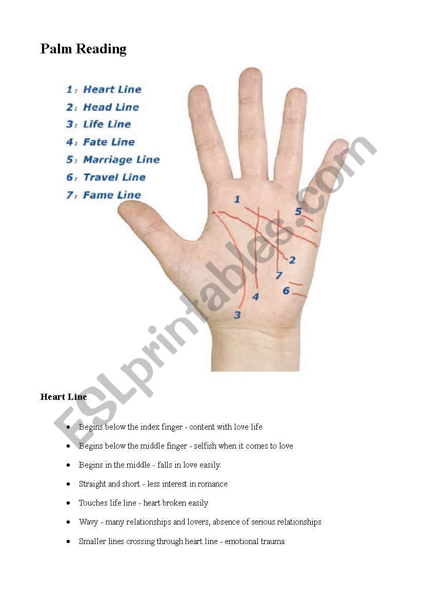 Palm Reading  worksheet