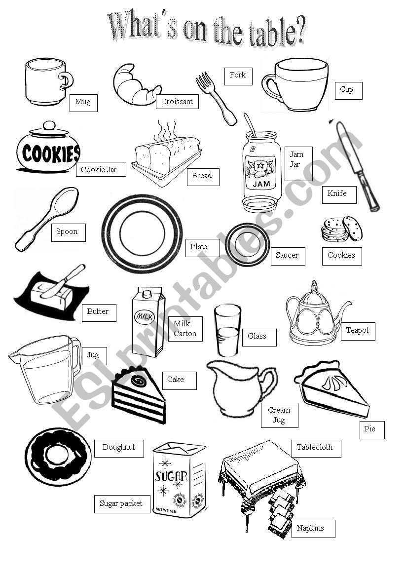 English tea vocabulary worksheet