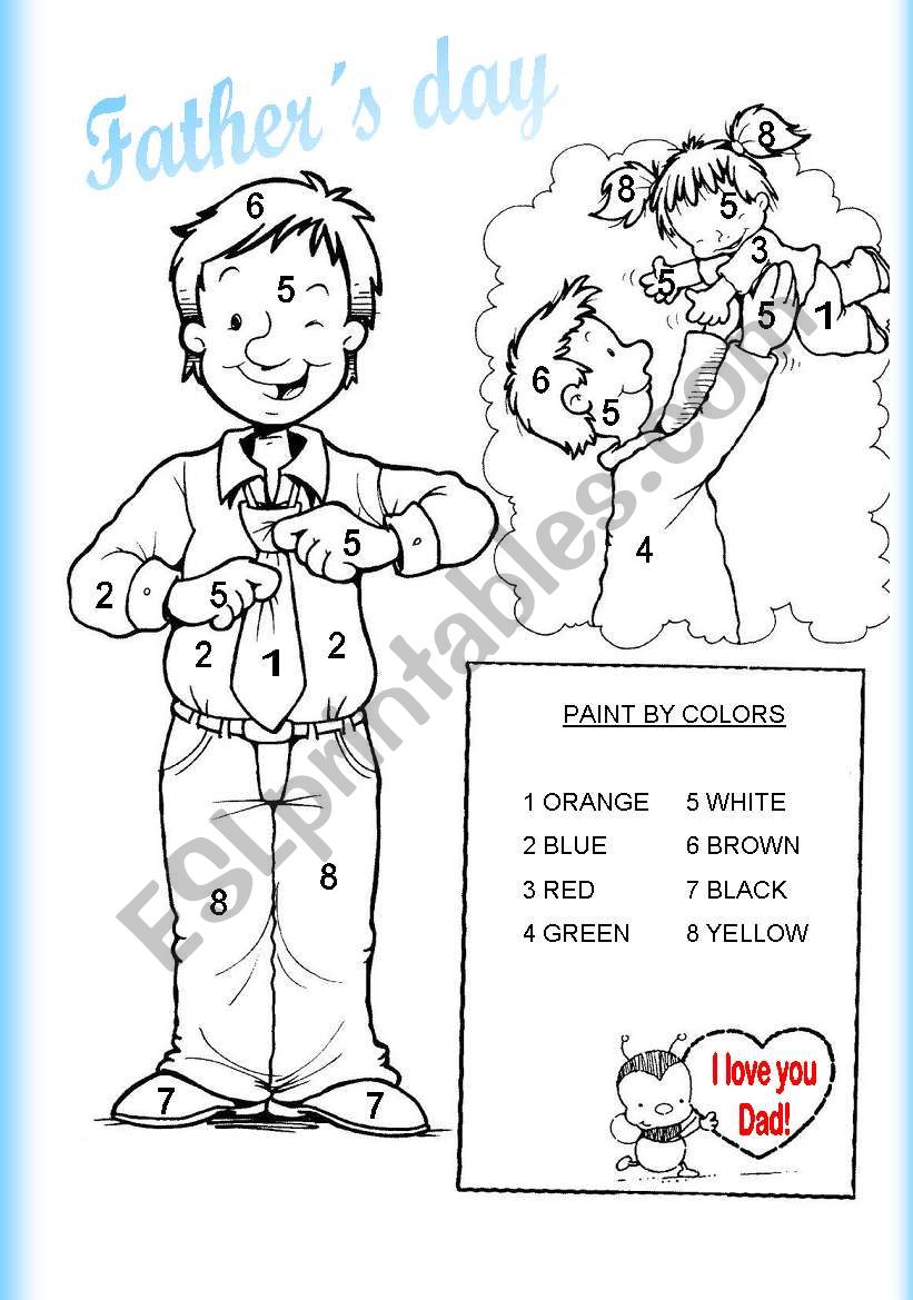 fatherÂ´s day worksheet