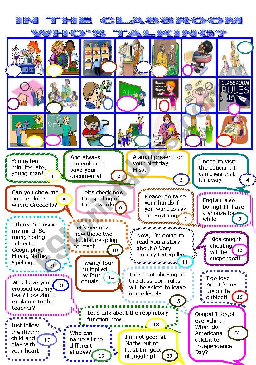 IN THE CLASSROOM.WHO´S TALKING?/5