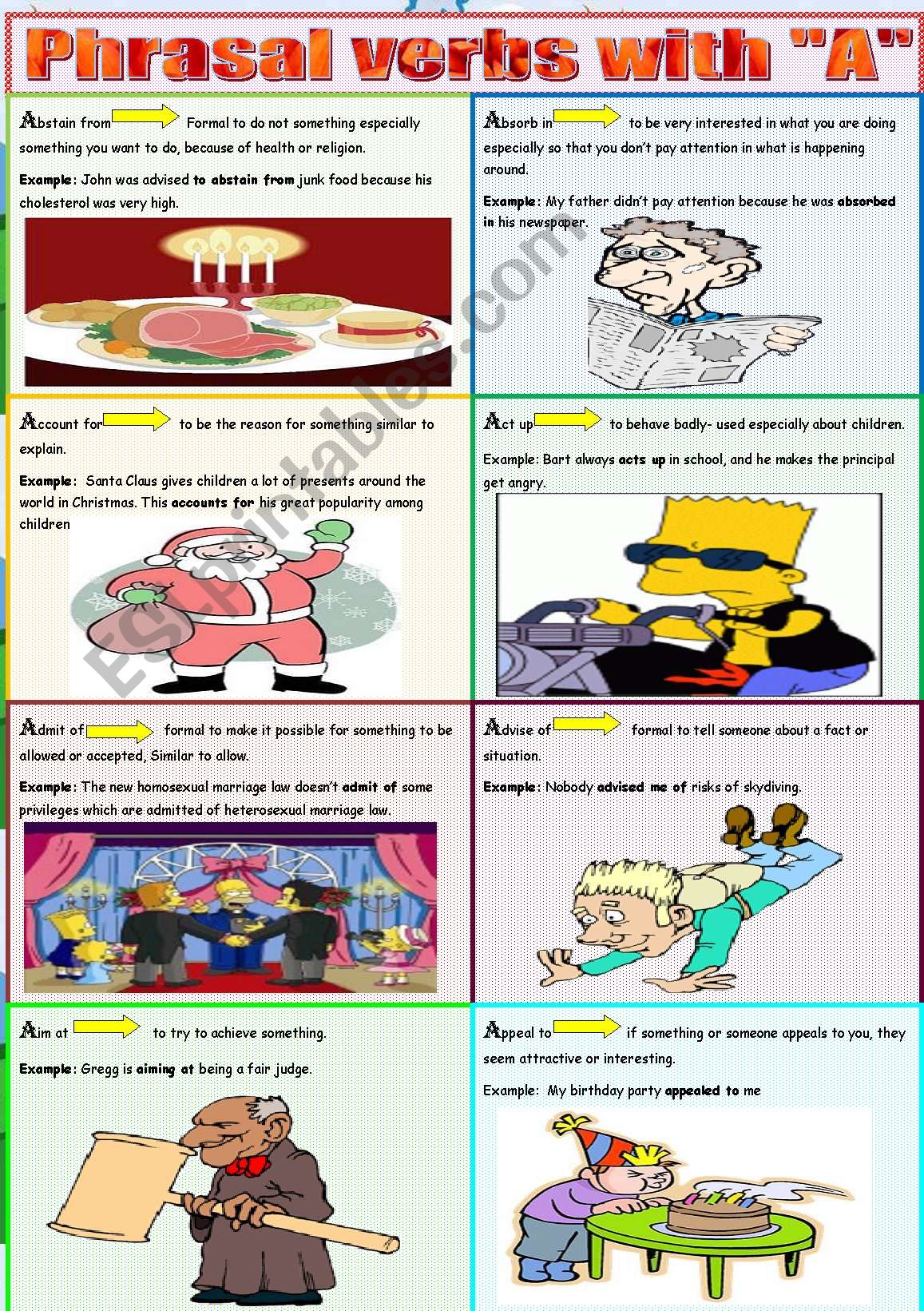 phrasal verbs with a worksheet