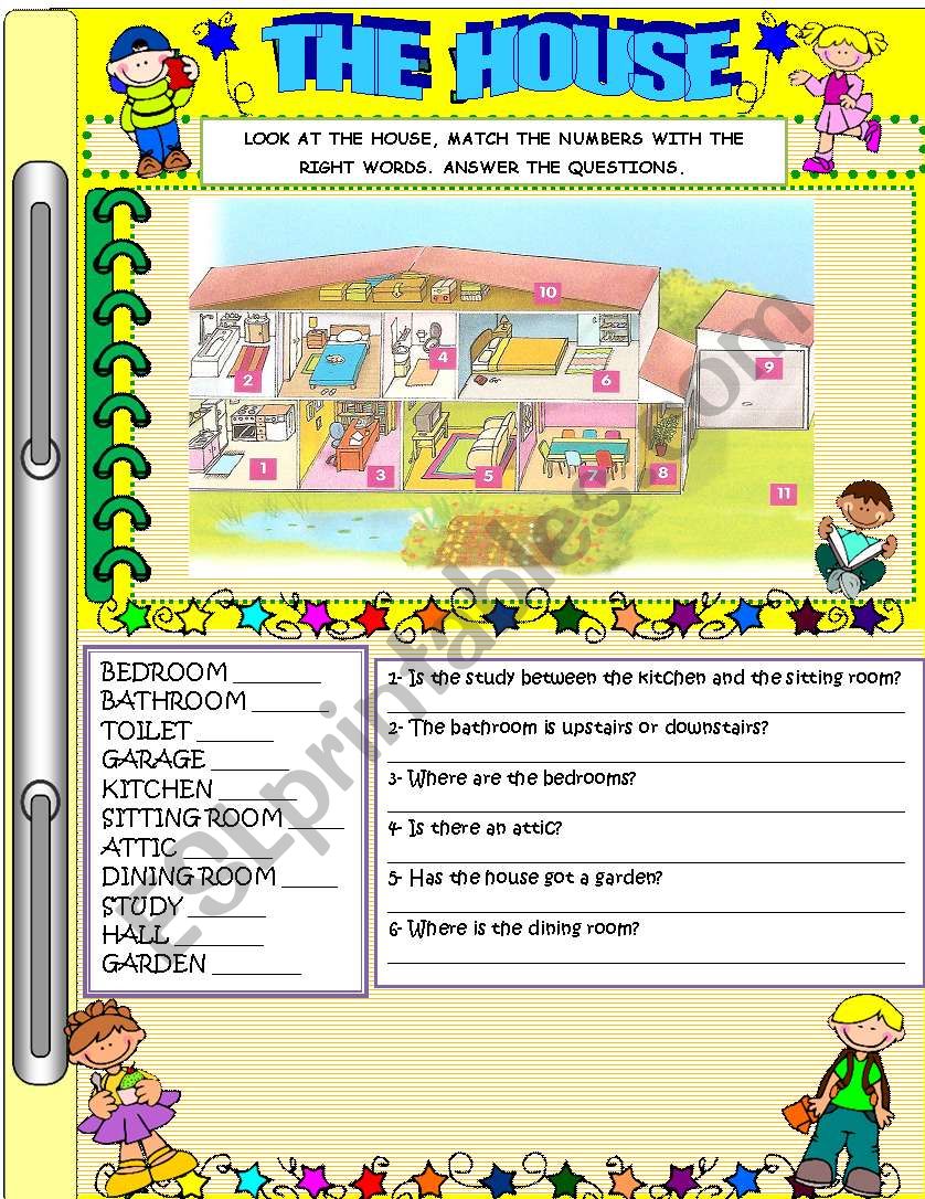 THE HOUSE worksheet