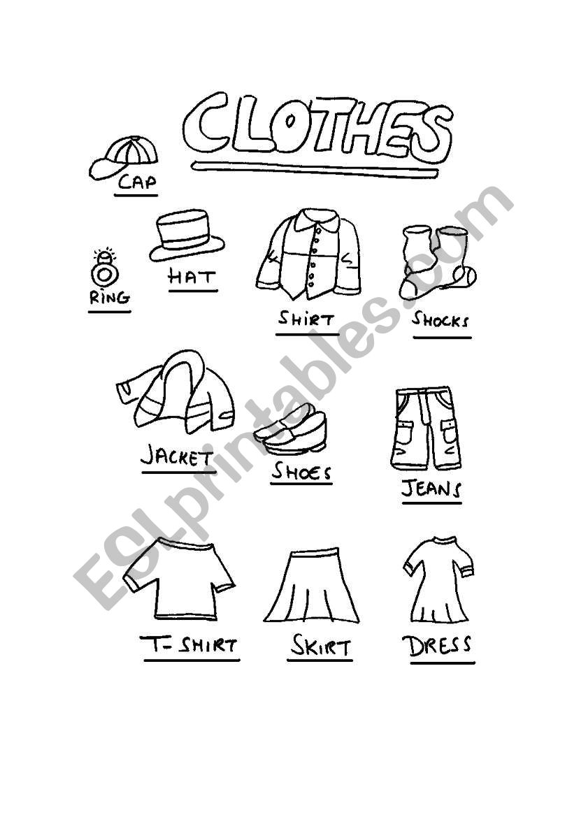 Clothes worksheet