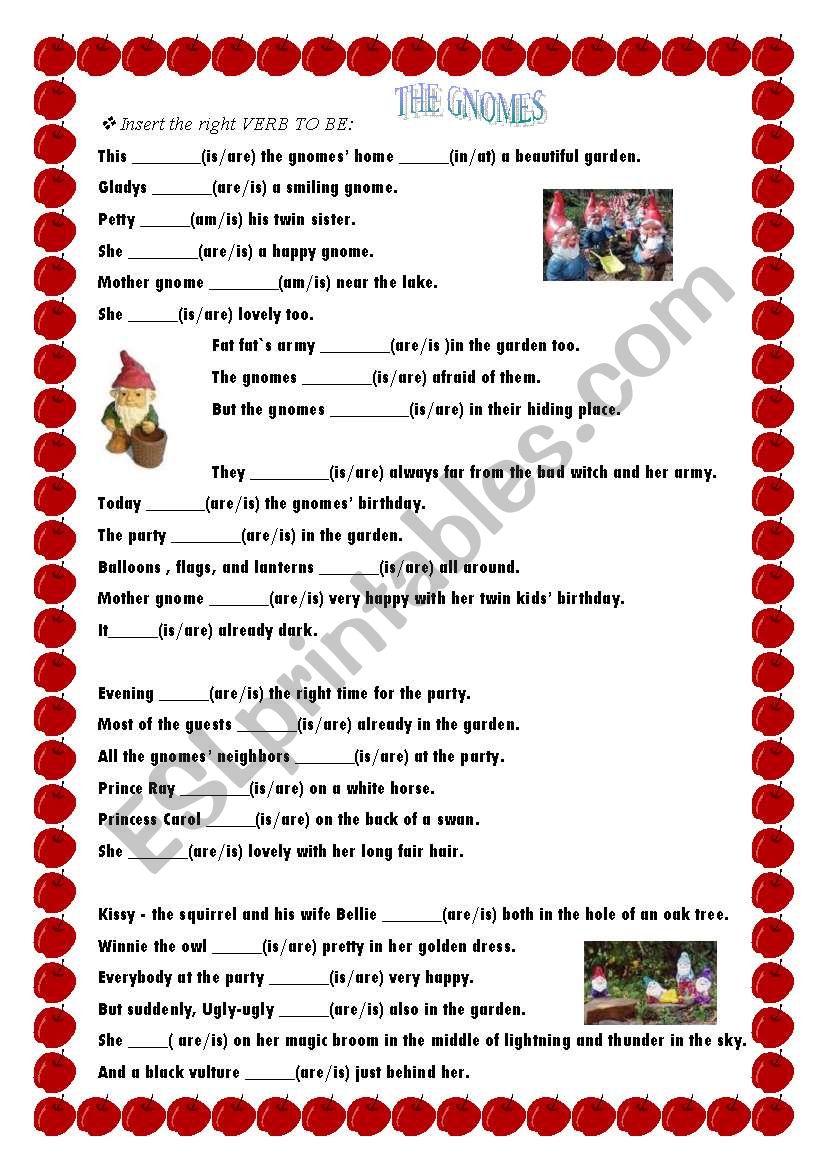 The gnomes worksheet