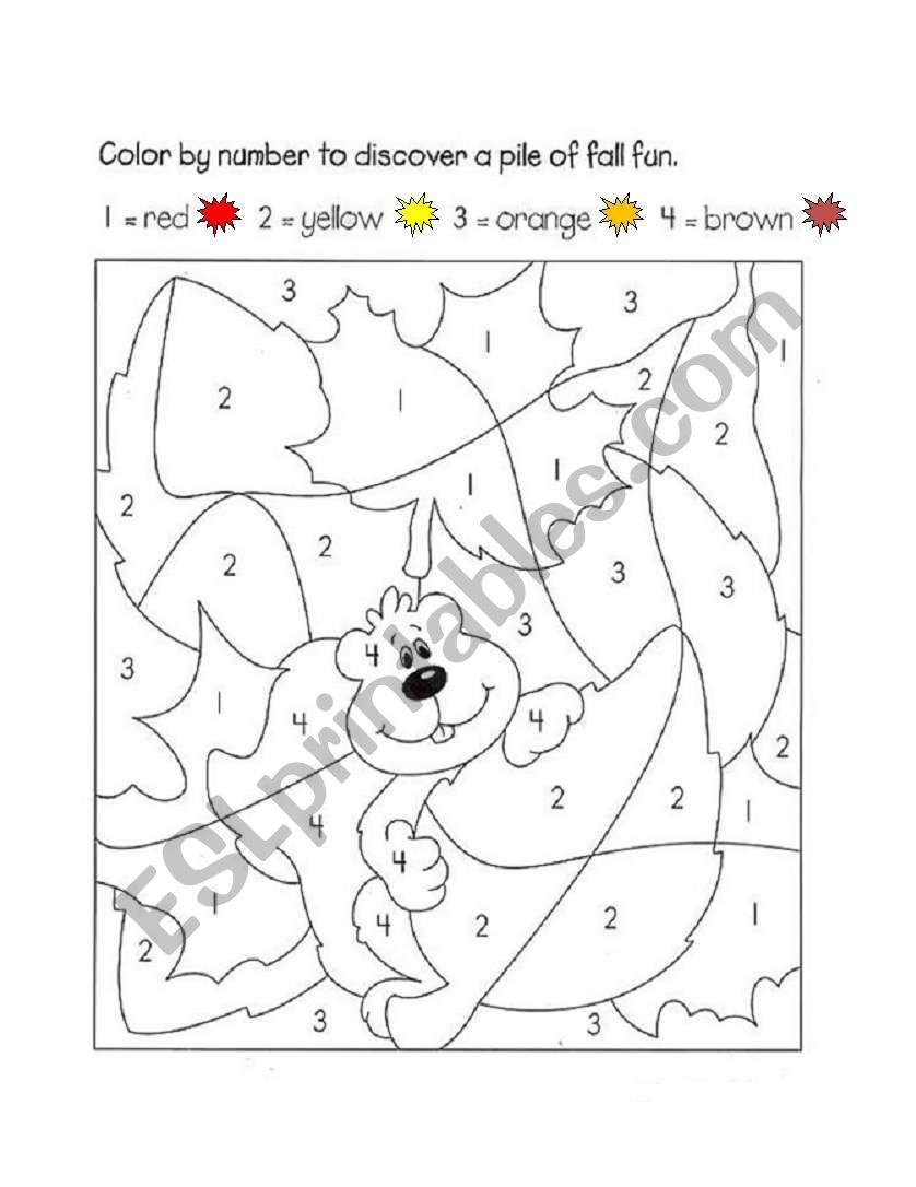 Color by number worksheet