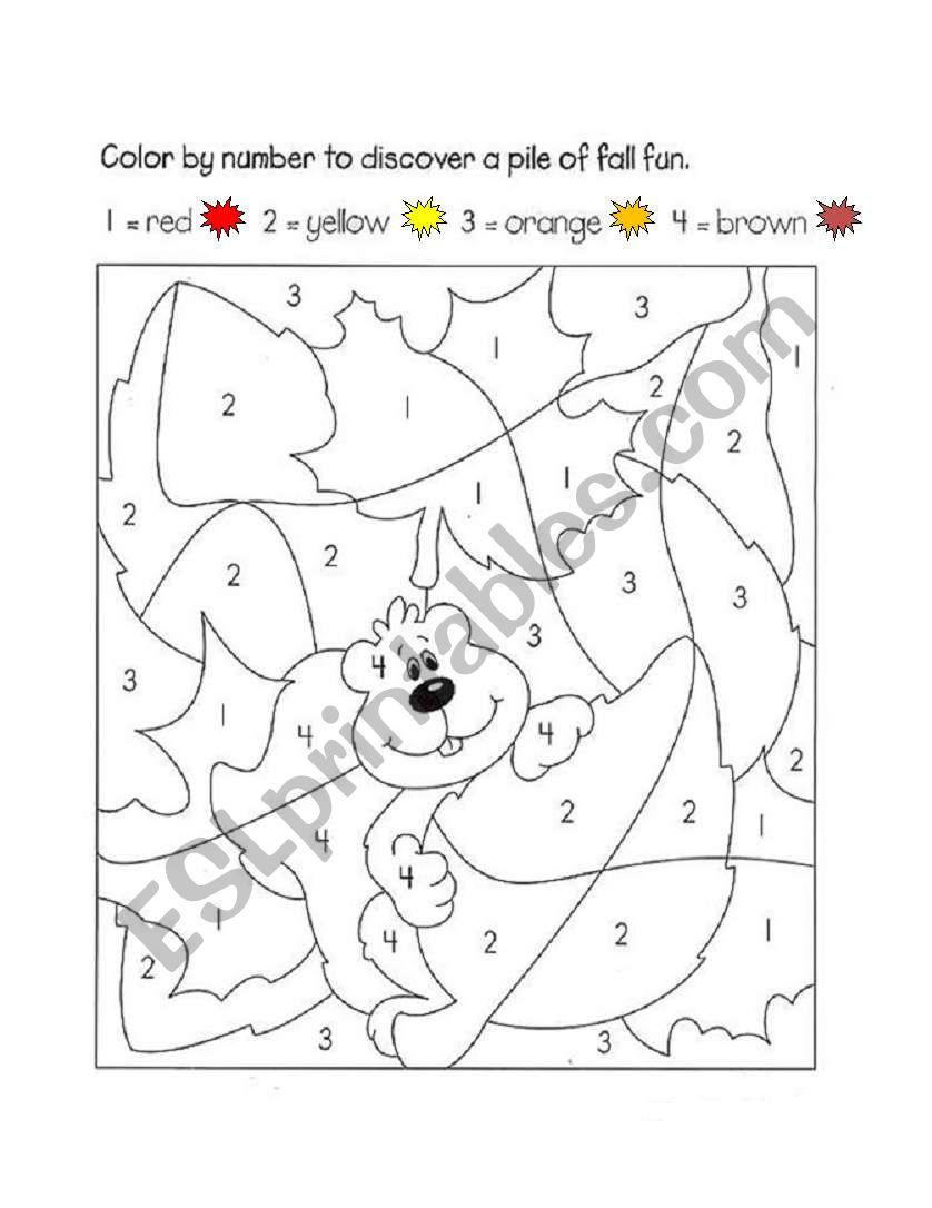 Color By Number ESL Worksheet By Gabyca145