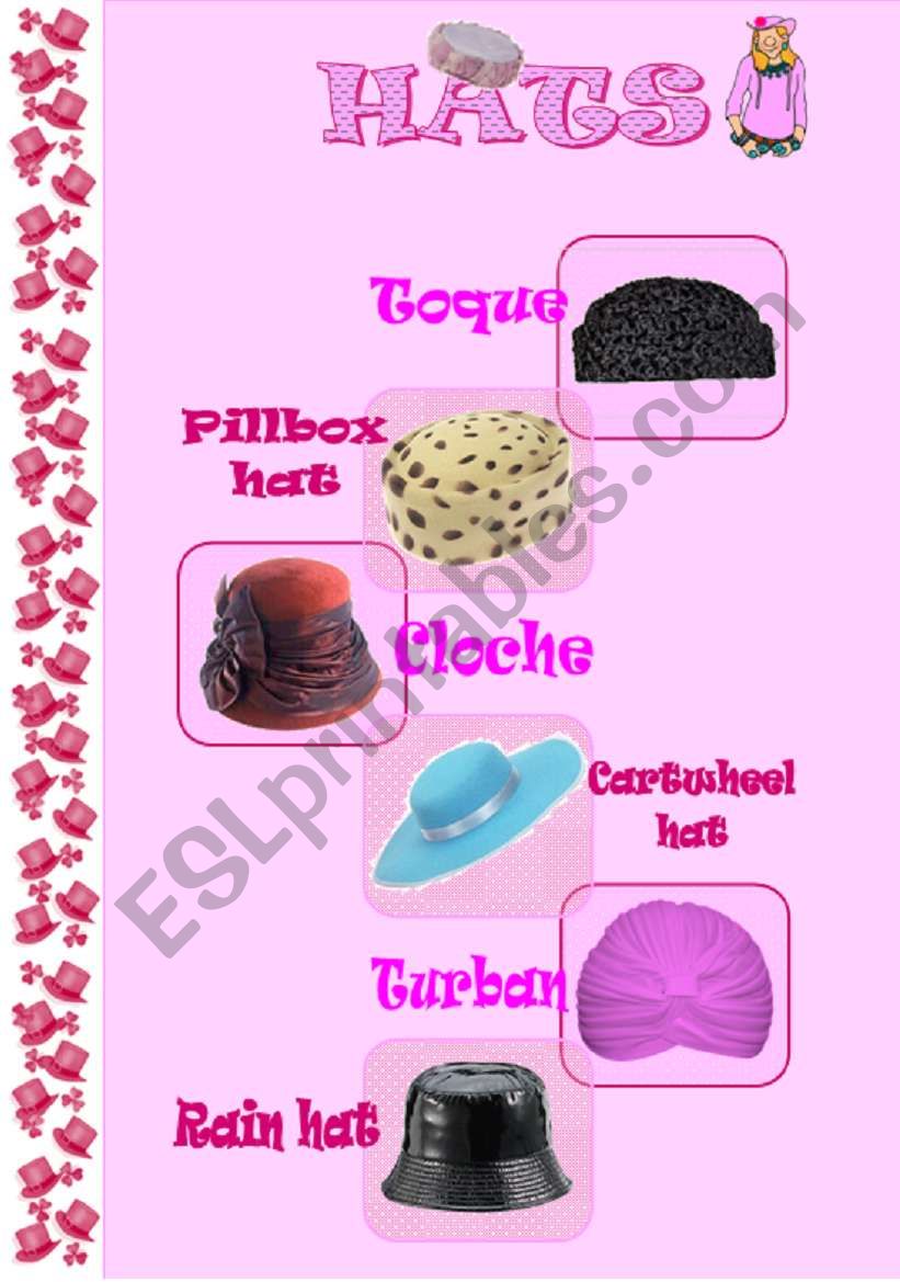 WOMEN HATS (Part I) worksheet