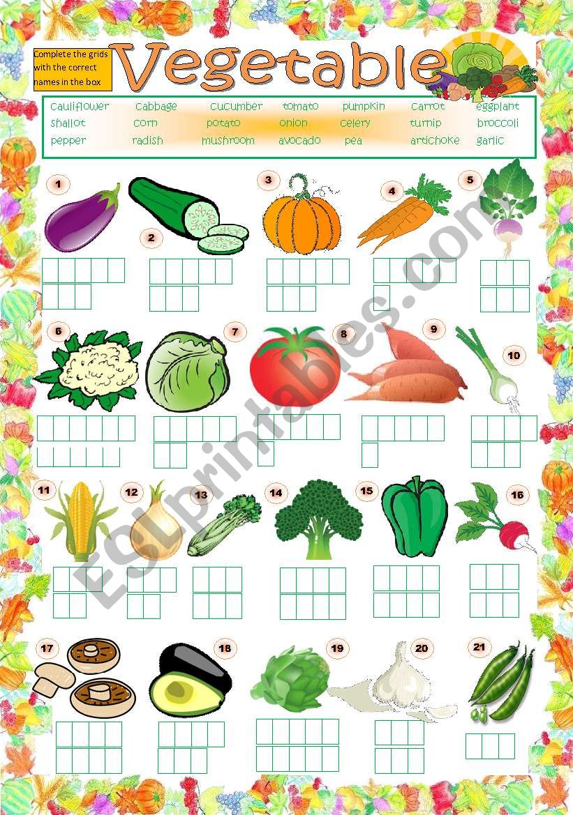 Vegetable Puzzle (key included)